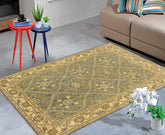 handmade Transitional Kafkaz Lt. Blue Ivory Hand Knotted RECTANGLE 100% WOOL area rug 4 x 6